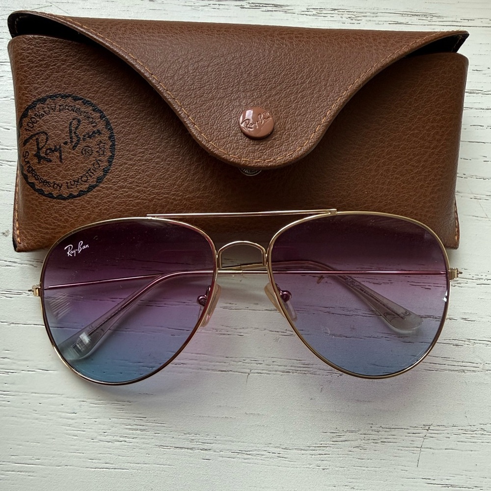 Ray-Ban Aviator Sunglasses - Purple and Blue Gradient